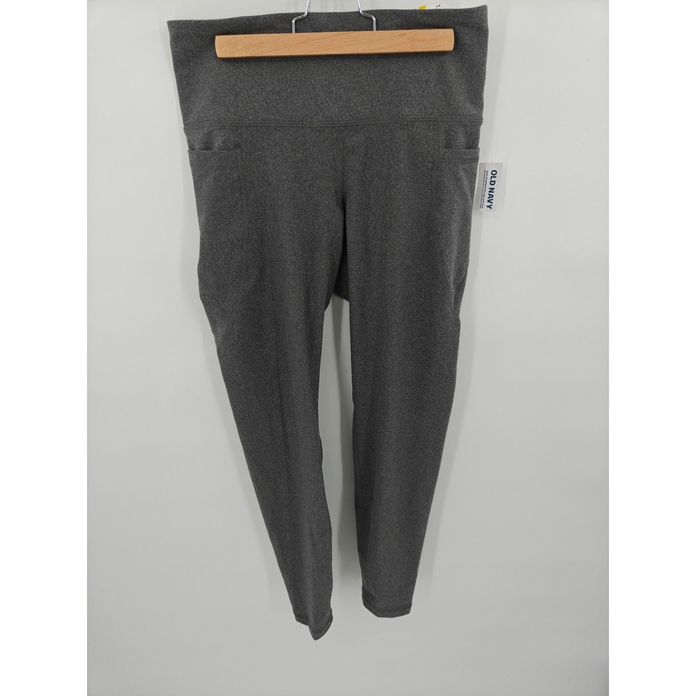 Old Navy Powersoft High-Rise 7/8 Ankle Leggings Heather Gray Medium 452136-92-1